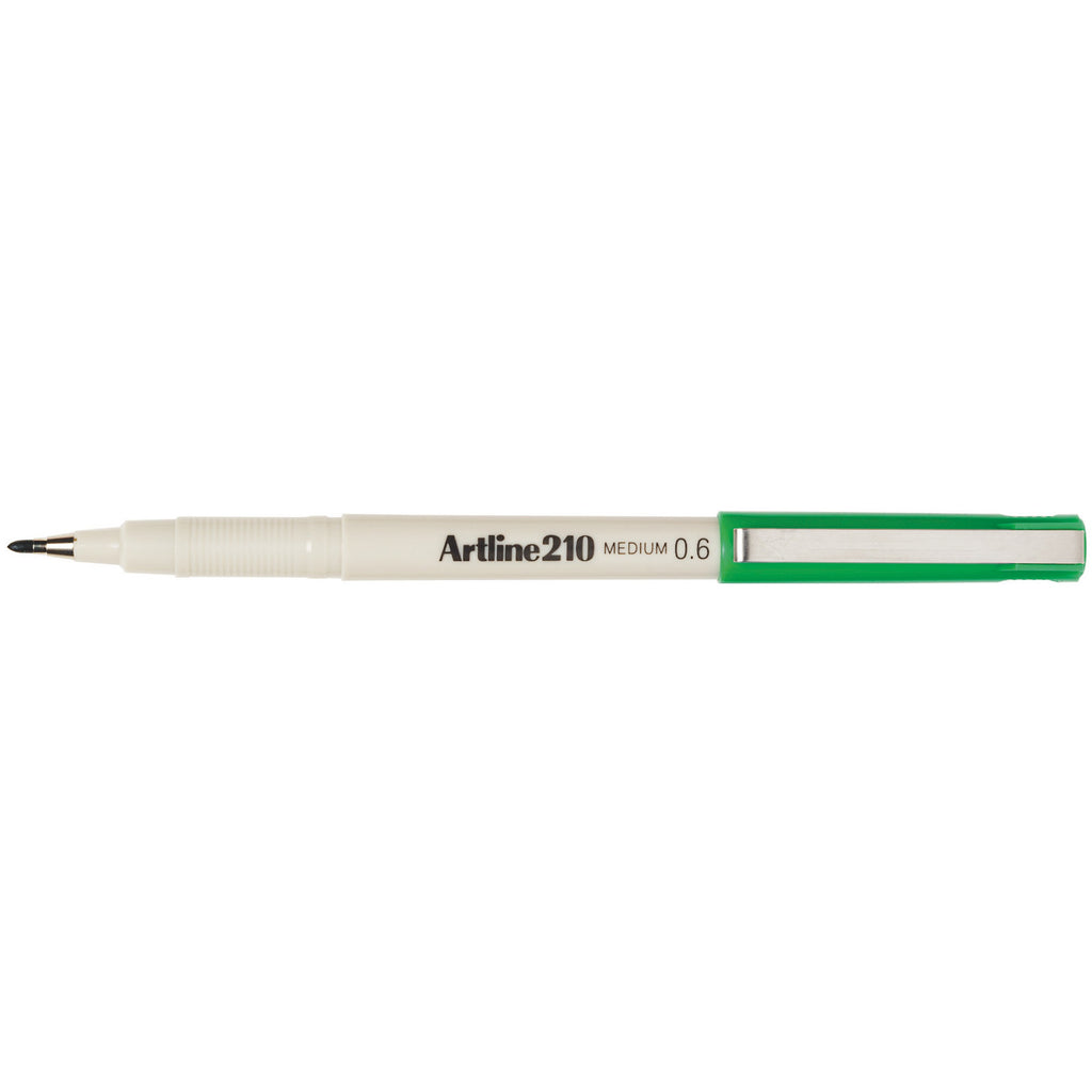 Artline 210 Medium 0.6mm Fineliner | Green