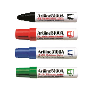 Artline 5100A Whiteboard Marker | 5mm Bullet Nib | Black Red Blue Green