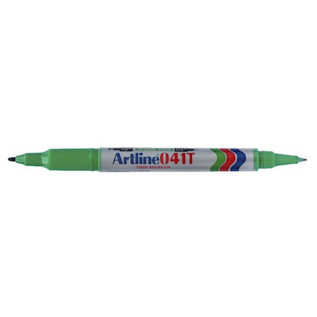 Artline EK-041T Twin Tip Permanent Marker - Green