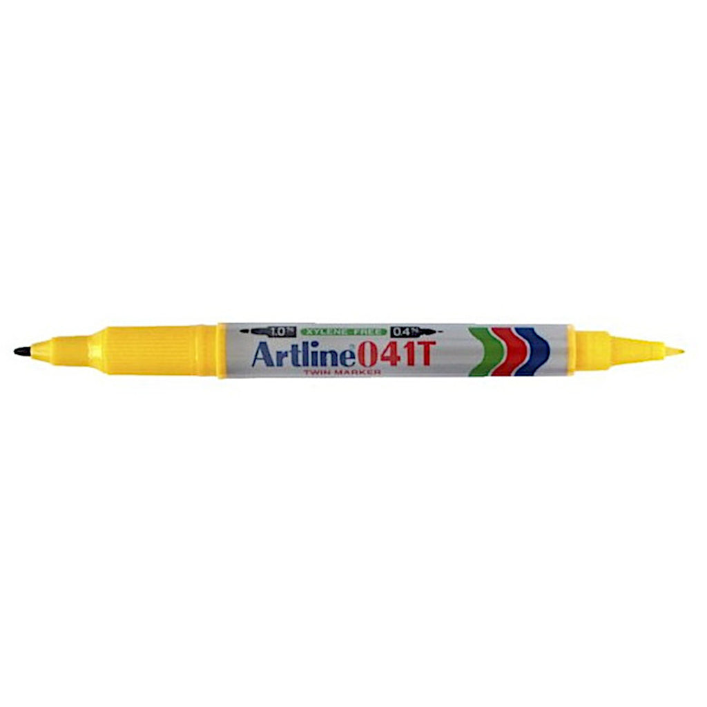 Artline EK-041T Twin Tip Permanent Marker - Yellow