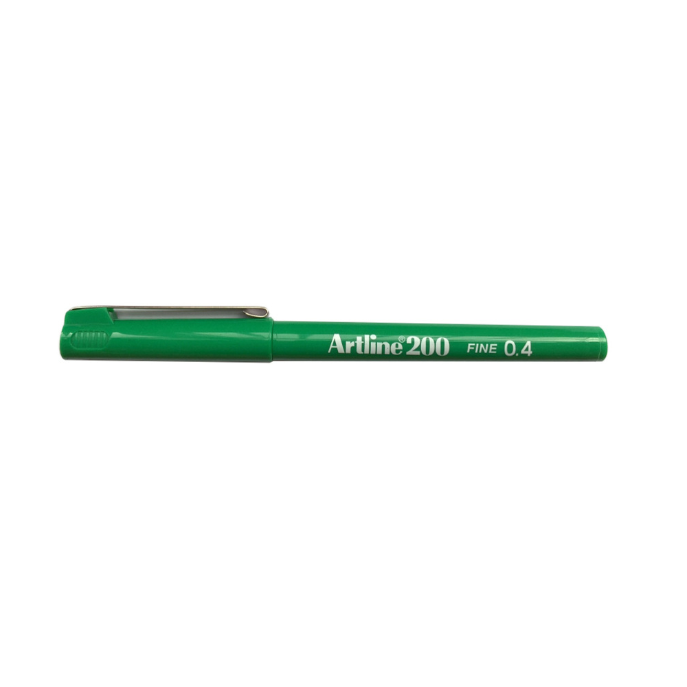 Artline 200 Fineliner | Needle Felt Tip 0.4mm - Green