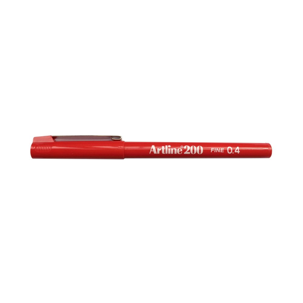 Artline 200 Fineliner | Needle Felt Tip 0.4mm - Red