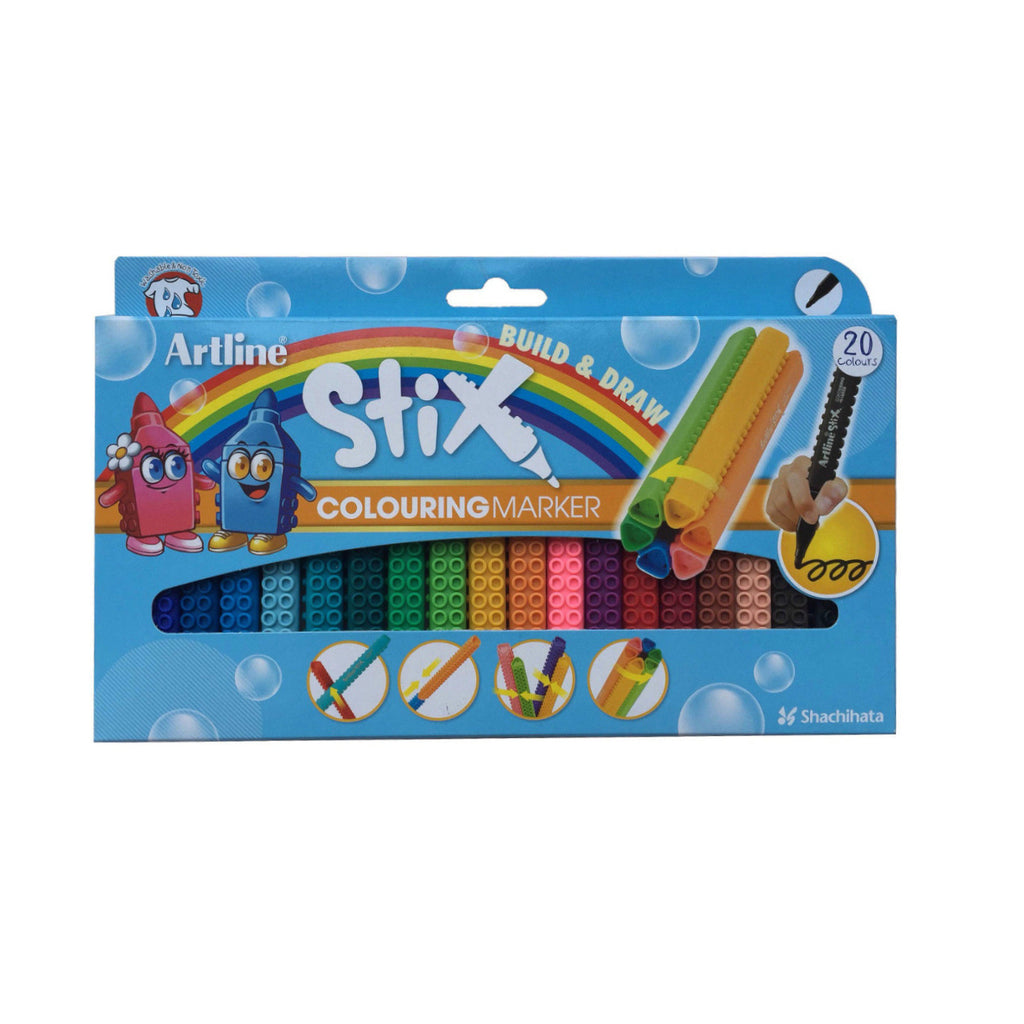 ARTLINE Stix Pens | Non Toxic Colouring Marker | Pack of 20
