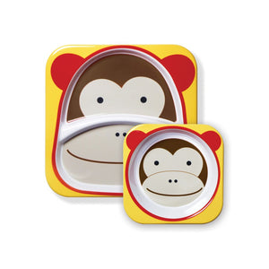 Skip Hop Zoo Melamine Set | Plate & Bowl - Monkey