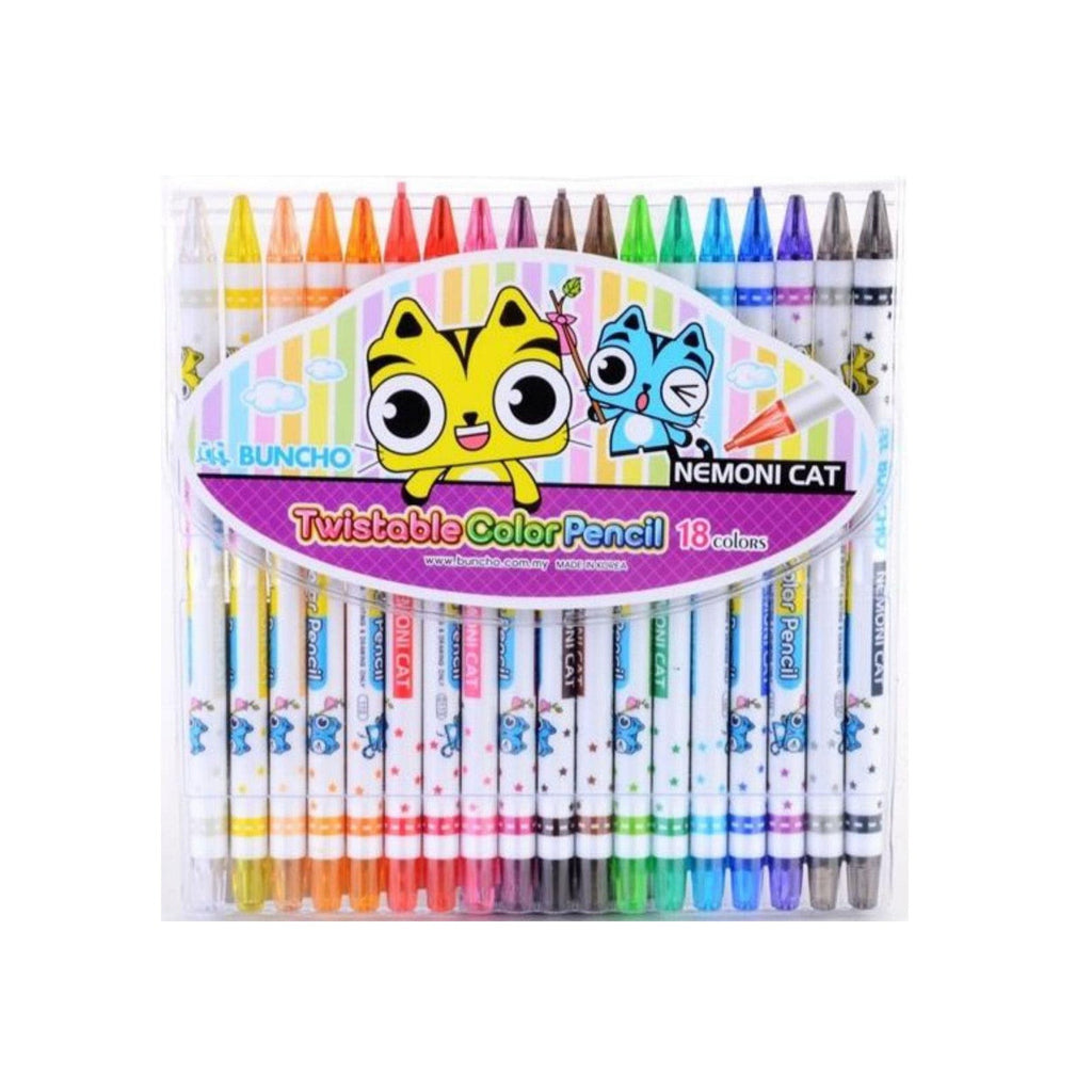 Buncho Twistable Colour Pencil | Pack of 18