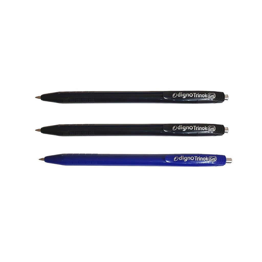 Grabbit Digno Trinok Gel Pen | 0.5mm - 2Black, 1Blue