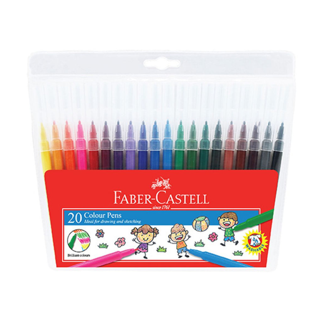 Faber Castell Fibre Tip Colour Pens - 20 colour