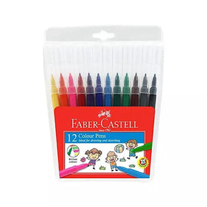 Faber Castell Fibre Tip Colour Pens - 12 colour