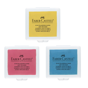Box of 18 Faber-Castell Kneadable Art Eraser, Yellow, Red, Blue (127321)