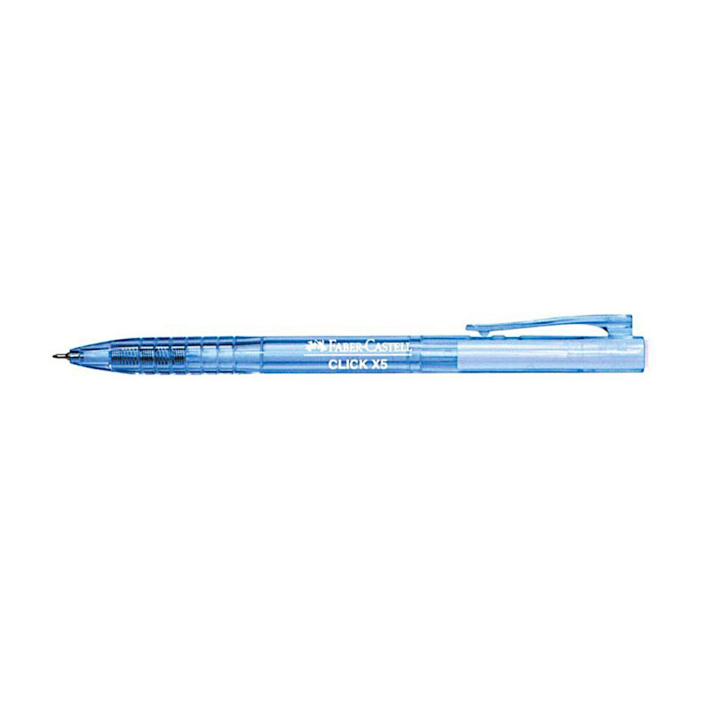 Faber Castell Click X5 | Retractable Ball Point Pen | 0.5mm - Blue