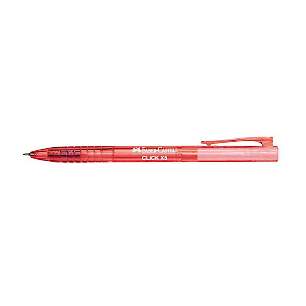 Faber Castell Click X5 | Retractable Ball Point Pen | 0.5mm - Red