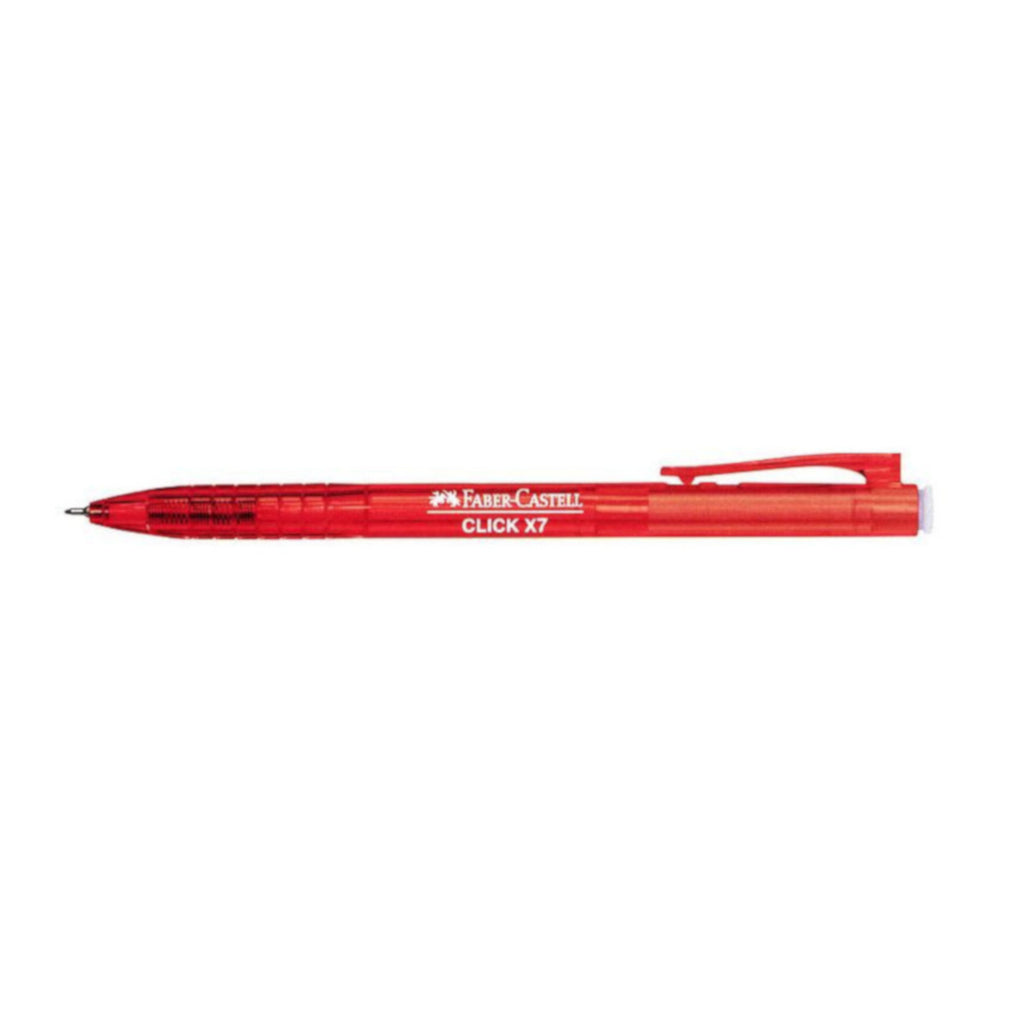 Faber Castell Click X7 | Retractable Ball Point Pen | 0.7mm - Red