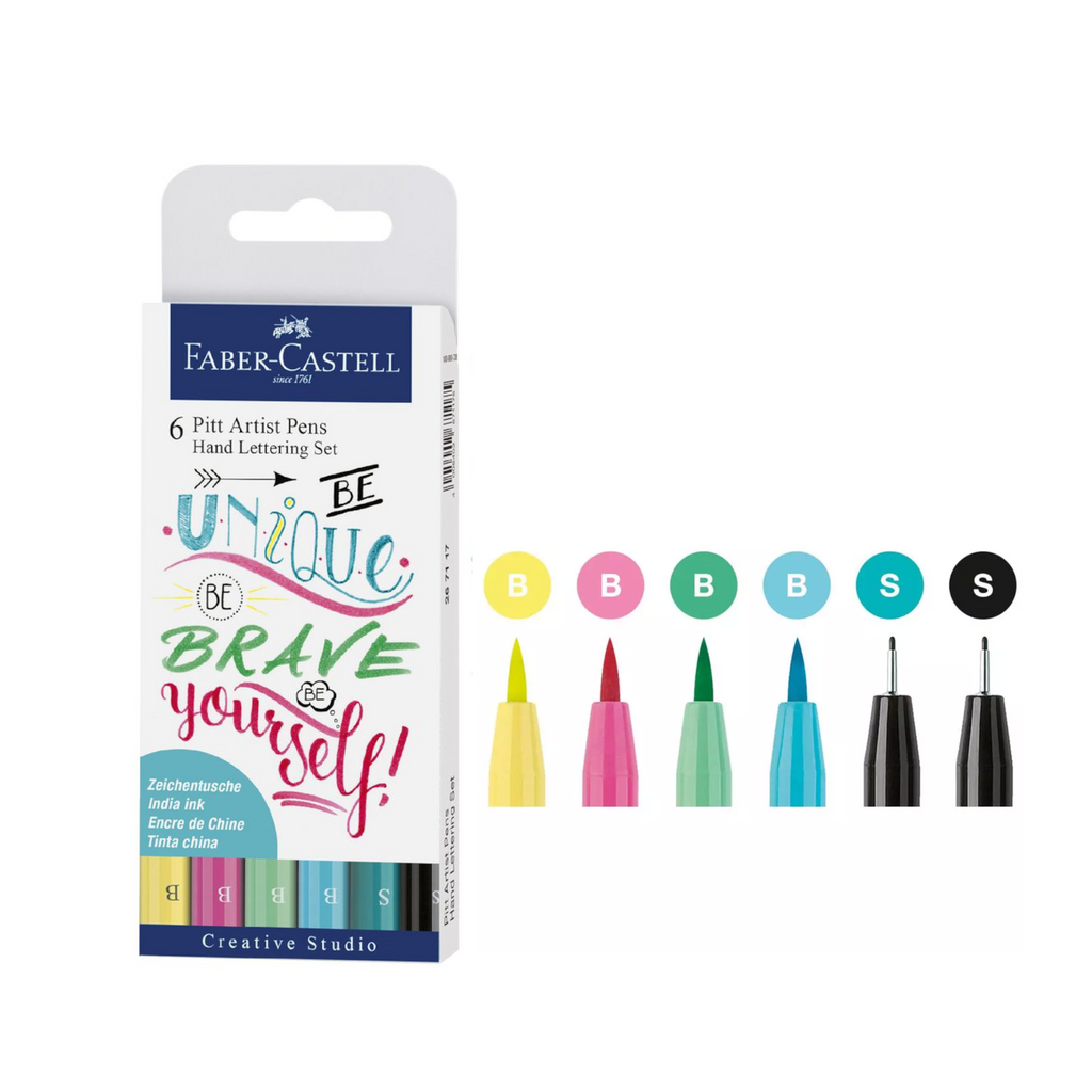 Faber Castell 6 Pitt Artist Pens | Pastel Set