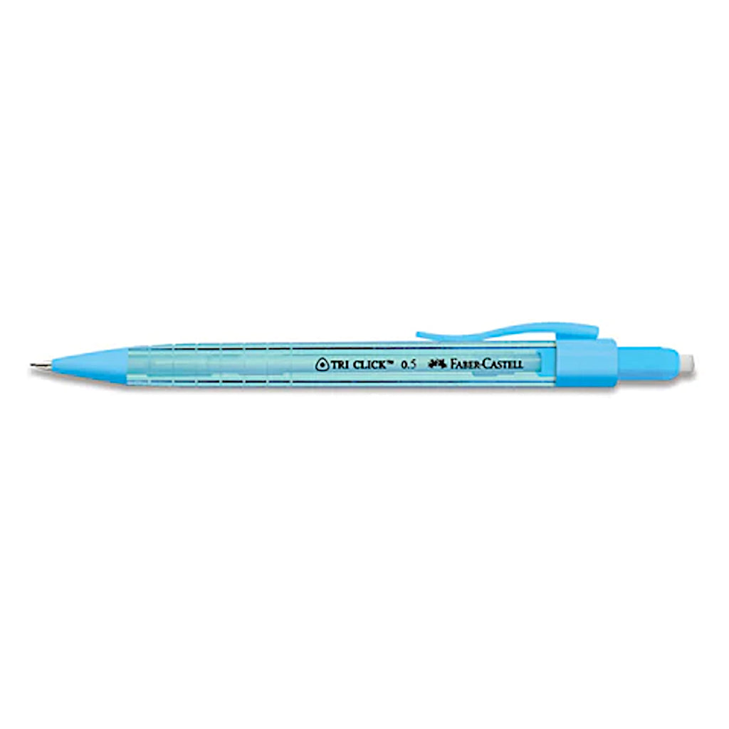 Faber Castell Tri-Click Mechanical Pencil 0.5 with Free lead | Pastel Bluee