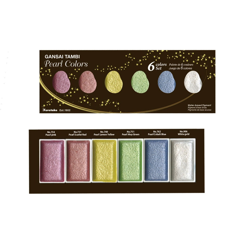 Kuretake Gansai Tambi 6 Colours Set | Pearl Colors