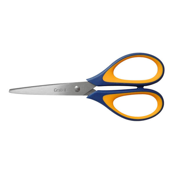 Strapit Scissors Grabbit Plus+ 19cm Soft Rubber Ring Handle Scissors – 1 Station Hub