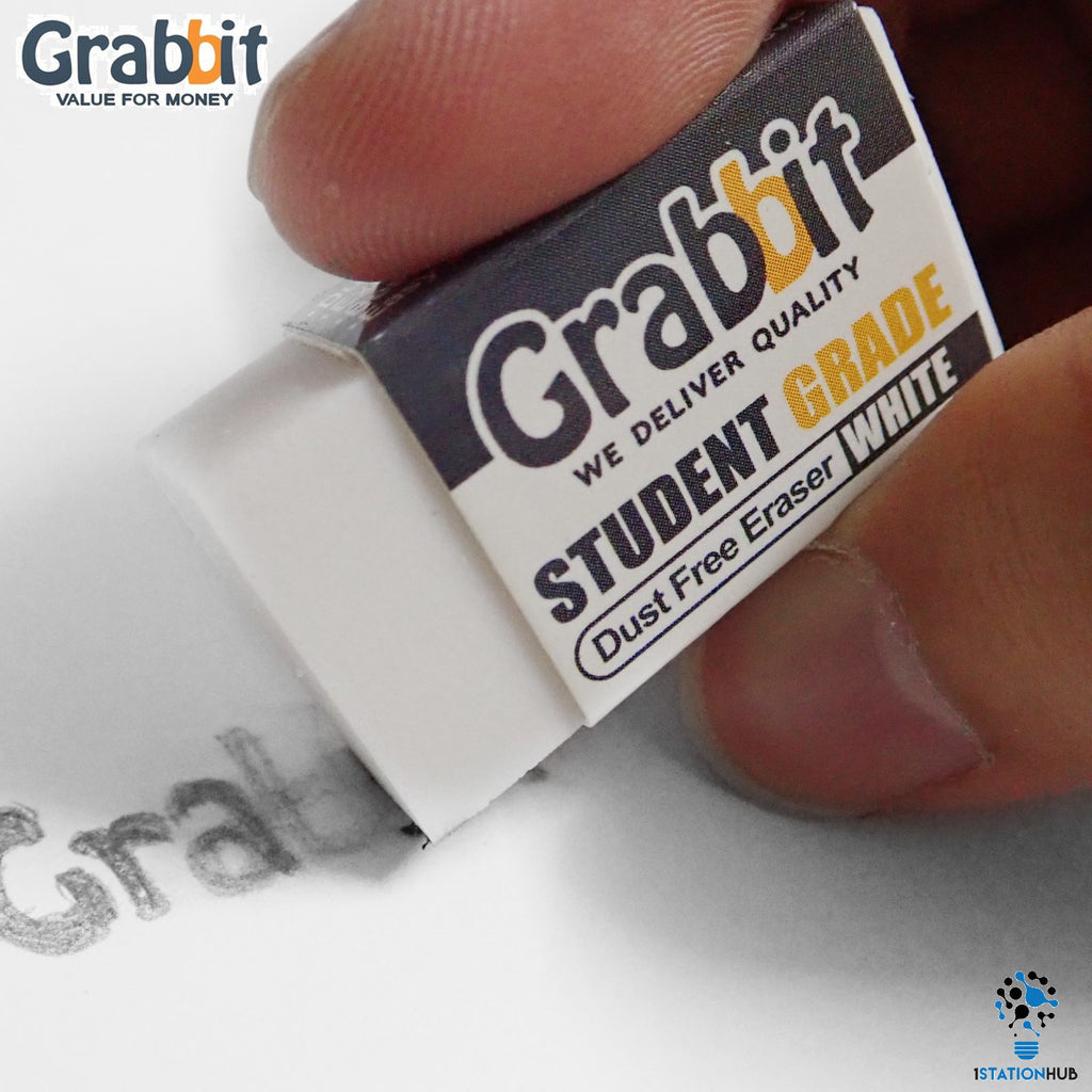 Grabbit Student Grade Dust Free Eraser - White