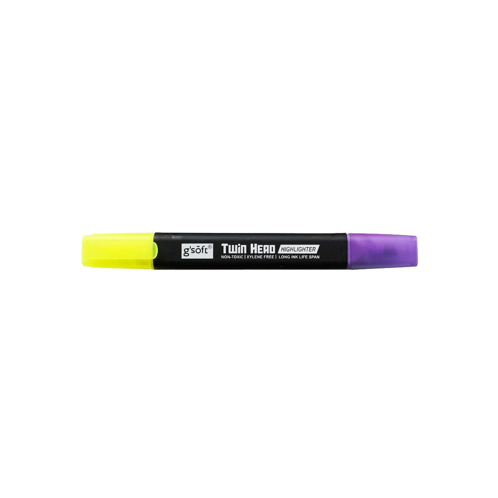 G'Soft Twin Head Highlighter | Purple.Yellow