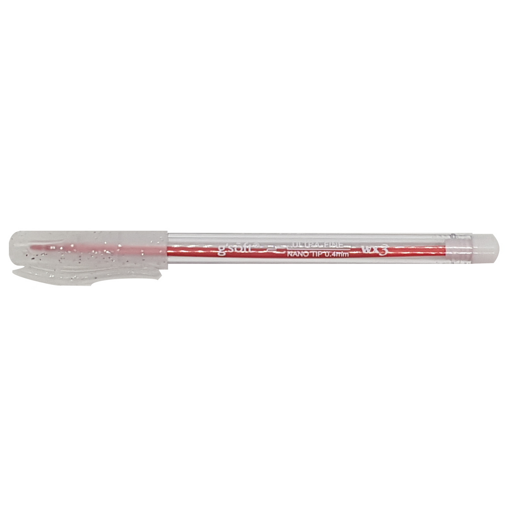G'Soft Semi Gel Ink WX3 Pen | Nano Tip 0.4mm - Red