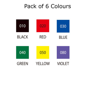 Zig Kuretake Fabricolor | Dual Tip - Pack of 6 Colours