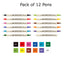 Zig Kuretake Fabricolor | Dual Tip - Pack of 12 Pens
