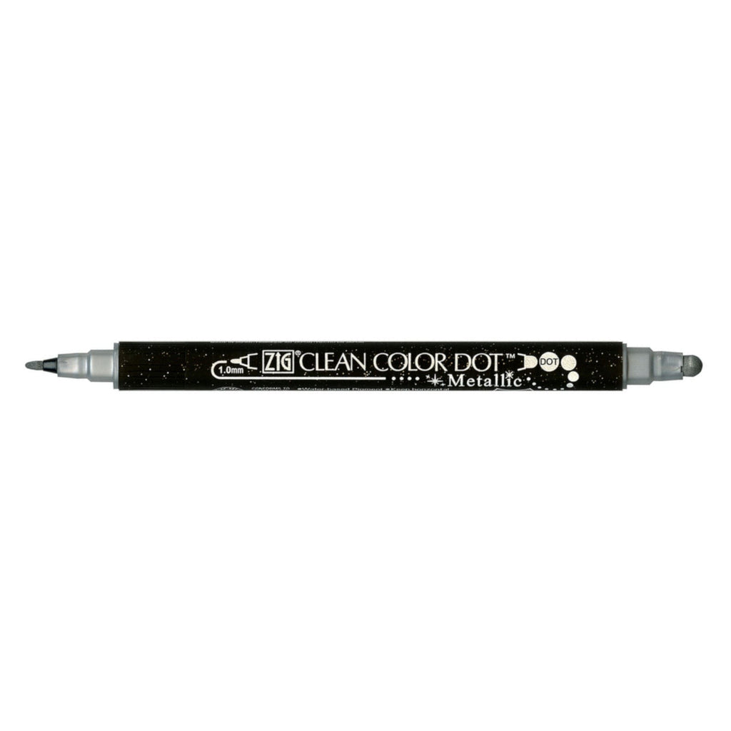 Kuretake Zig Clean Colour Dot Pen - Metallic Silver (#102)