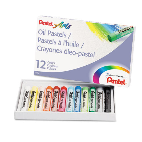 Pentel Arts Oil Pastels | Set of 12 Colour Sticks