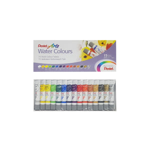 Pentel Arts Water Colours Set | Vivid Color Tubes Paint - 15 Colour Set