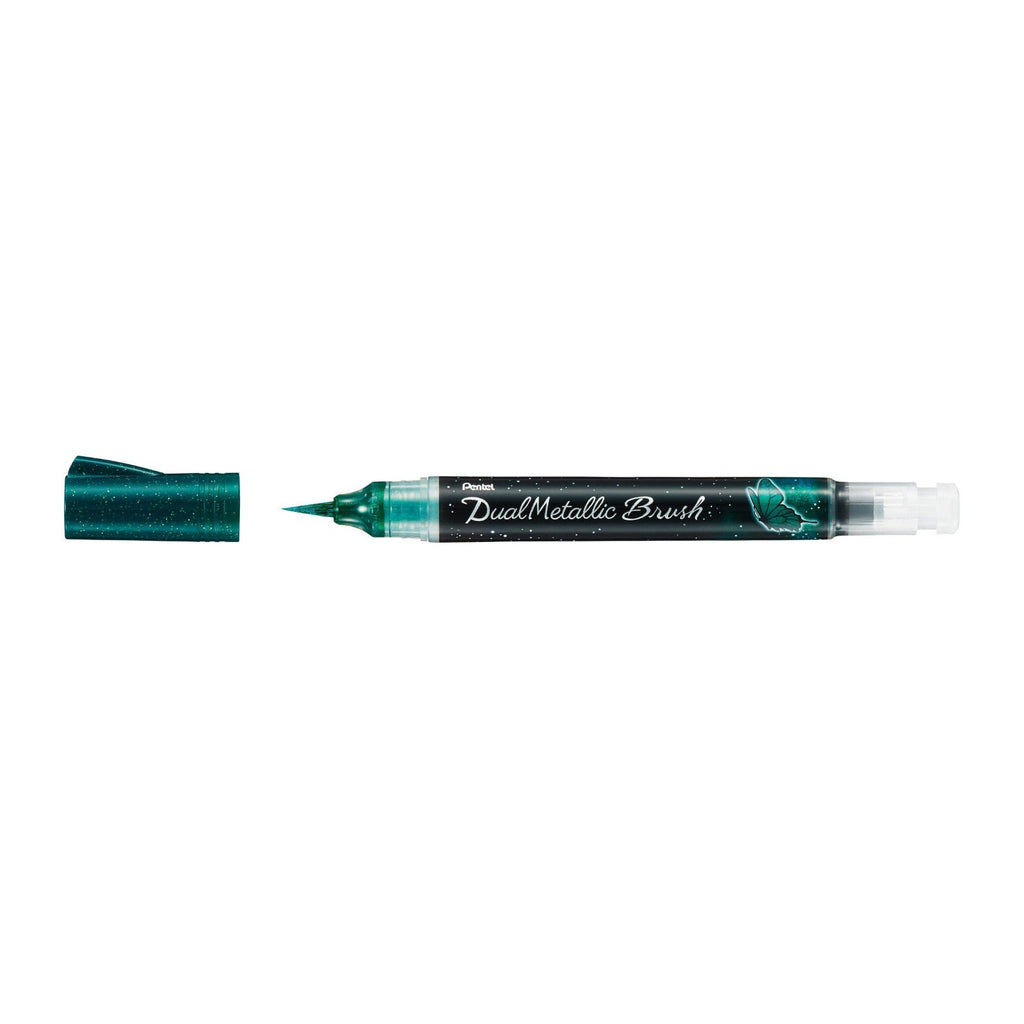 Pentel Dual Metallic Brush Pen | Green.Metallic Blue