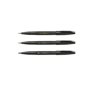 Pentel Fude Touch Brush Black Colour | Extra Fine, Fine, Medium
