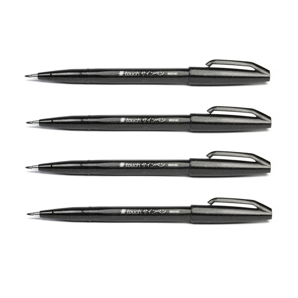 Pentel Fude Touch Brush Sign Pen | Pack of 4