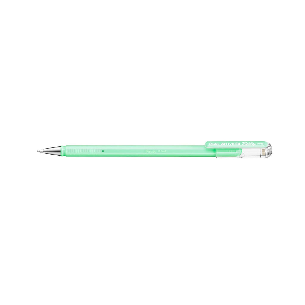 Pentel Hybrid Milky 0.8mm Gel Roller Pens - Green