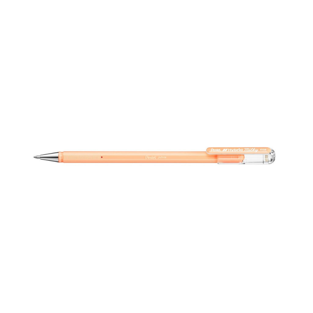 Pentel Hybrid Milky 0.8mm Gel Roller Pens - Orange