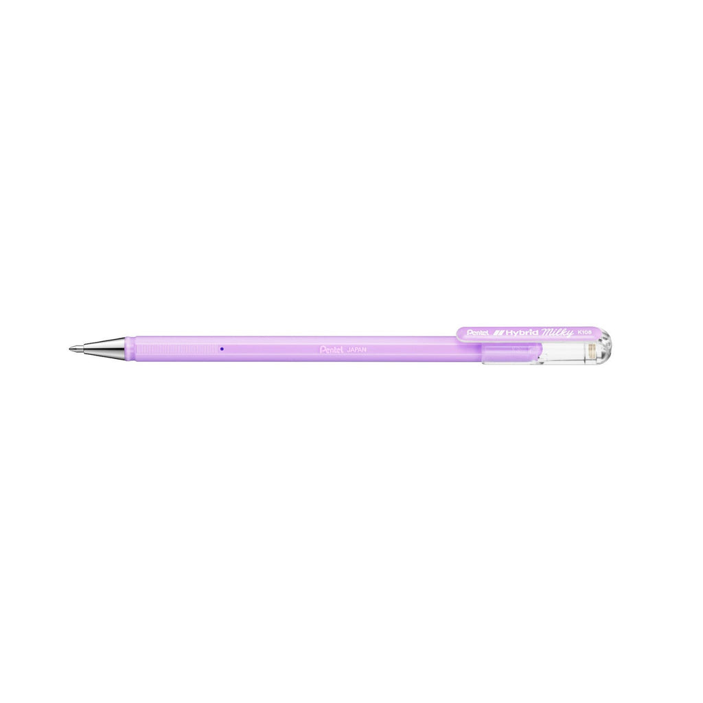 Pentel Hybrid Milky 0.8mm Gel Roller Pens - Violet