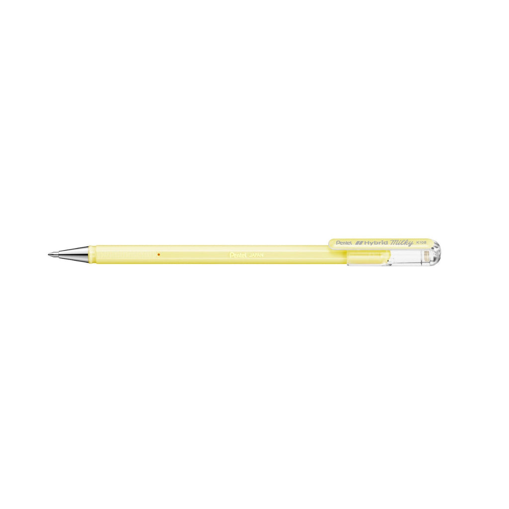 Pentel Hybrid Milky 0.8mm Gel Roller Pens - Yellow