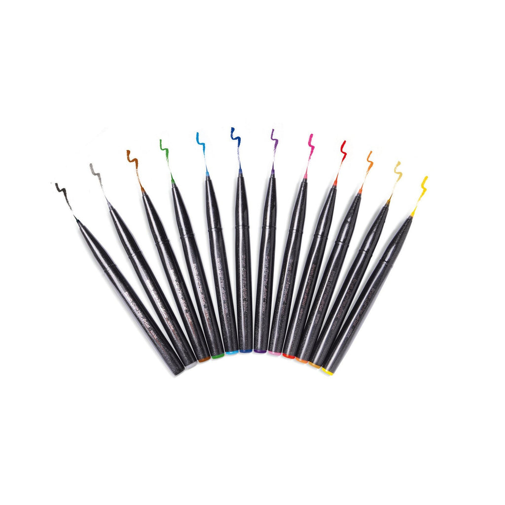 Pentel Artist Extra Fine Brush Sign Pen - Pack of 12 Colour