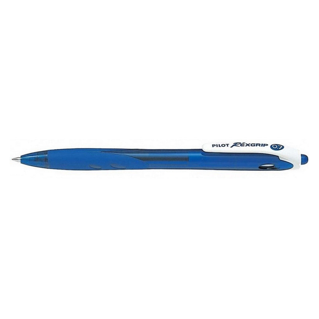 Pilot Rexgrip Retractable Ball Point Pen | Fine - Blue