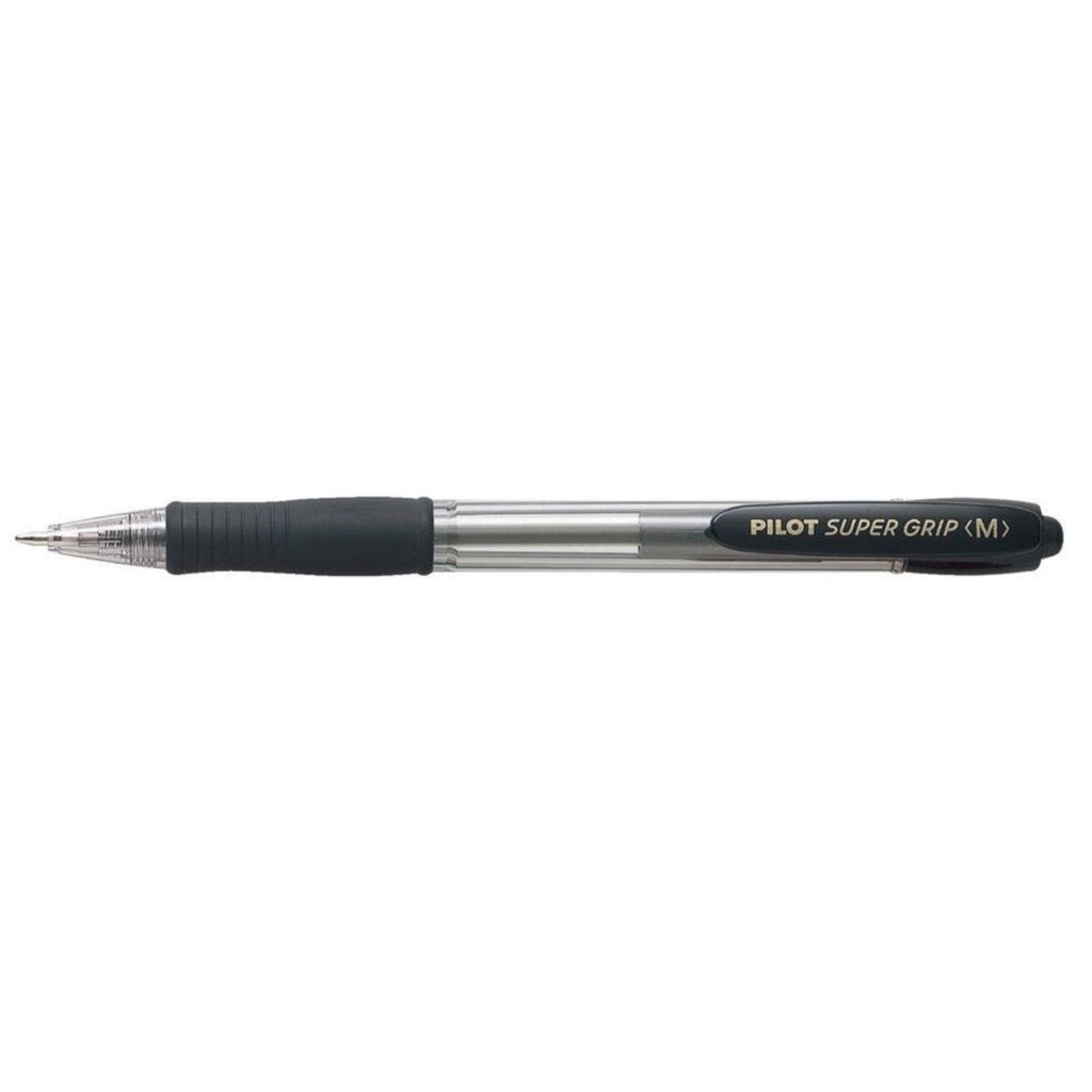 Pilot Super Grip Retractable Ball Point Pen | Medium 1.0mm - Black