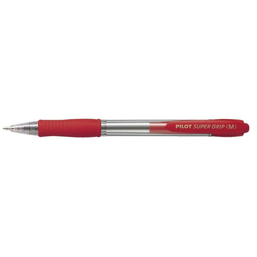 Pilot Super Grip Retractable Ball Point Pen | Medium 1.0mm - Red