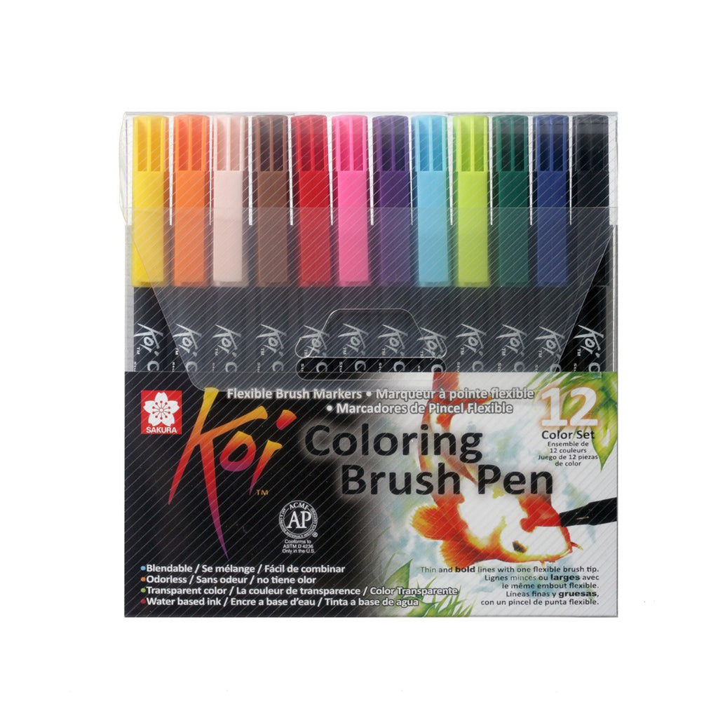  Sakura Koi Colouring Brush Pen | 12 Colour SetSakura Koi Colouring Brush Pen - 12 Colour Set - Basic (No Blender)
