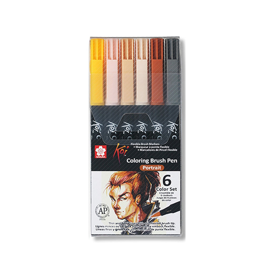 Sakura Koi Colouring Brush Pen | 6 Colour Set - Potrait