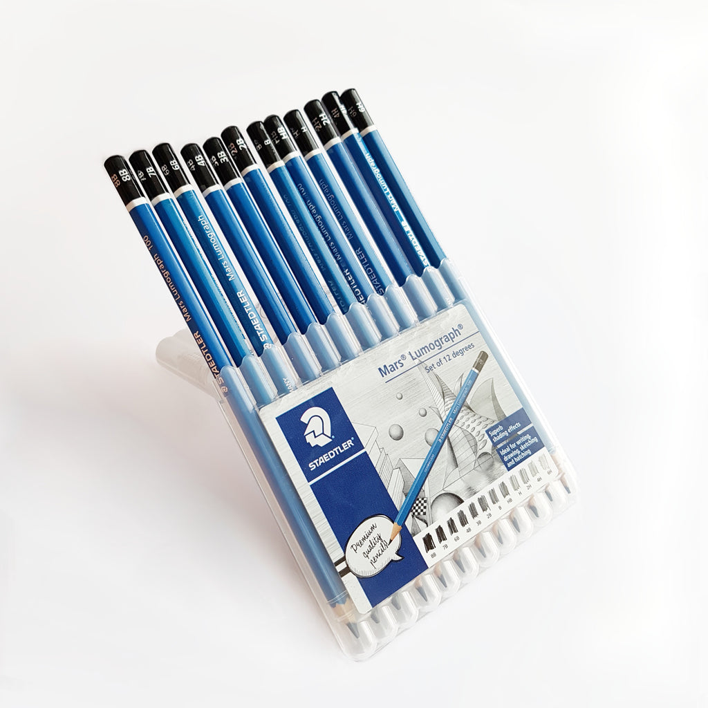  Staedtler Mars Lumograph 6B Graphite Art Drawing Pencil, Soft,  Break-Resistant Bonded Lead, 12 Pack, 100-6B, Grey : Office Products