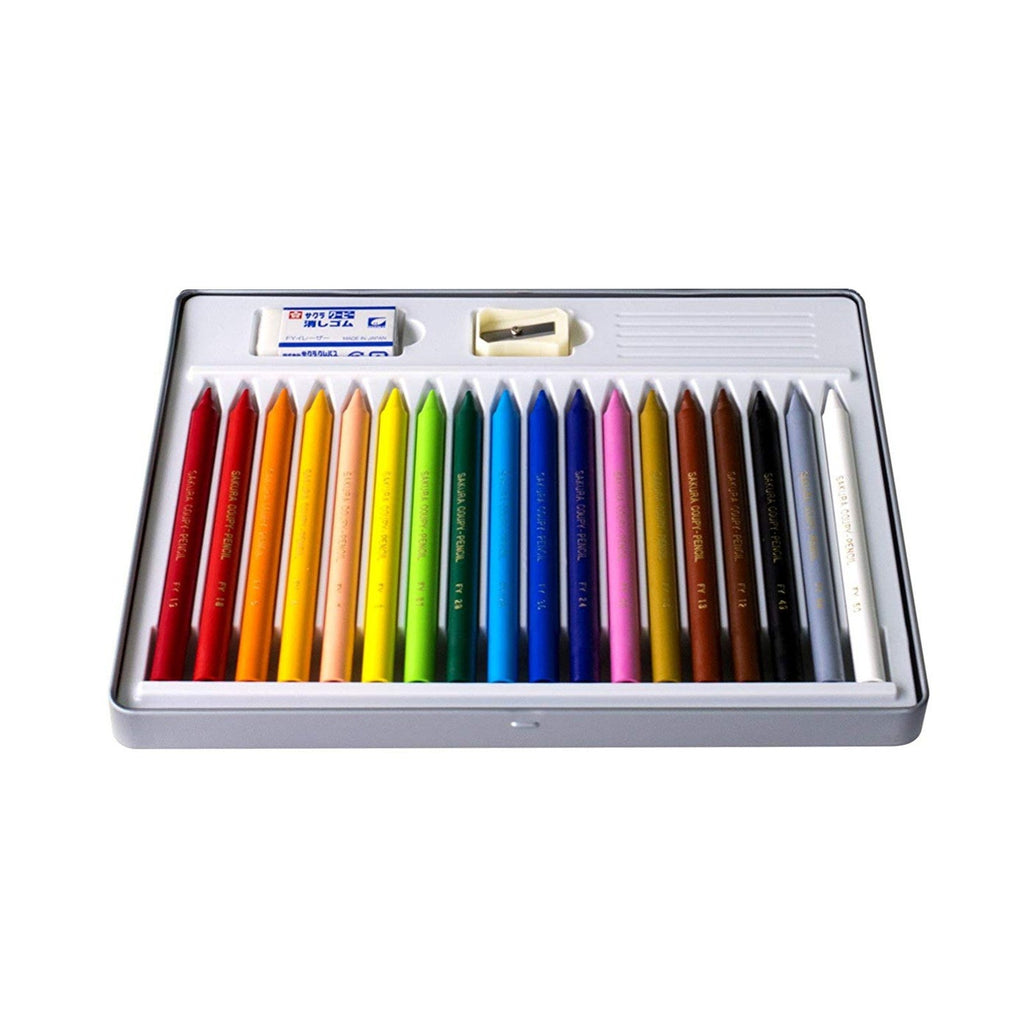 Sakura Coupy 18 Colour Pencil Metal Case Set