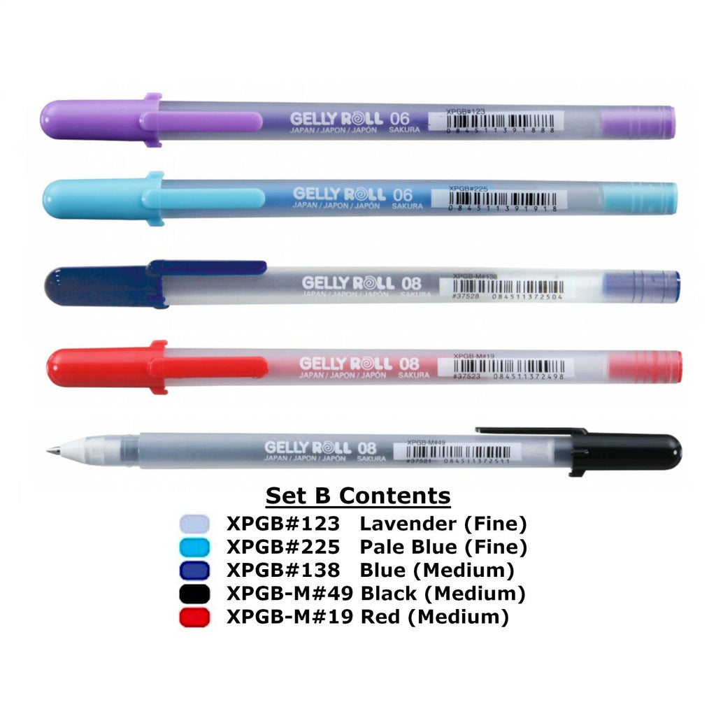 Sakura Gelly Roll Regular Colours | Pack of 5 Pens - Set B