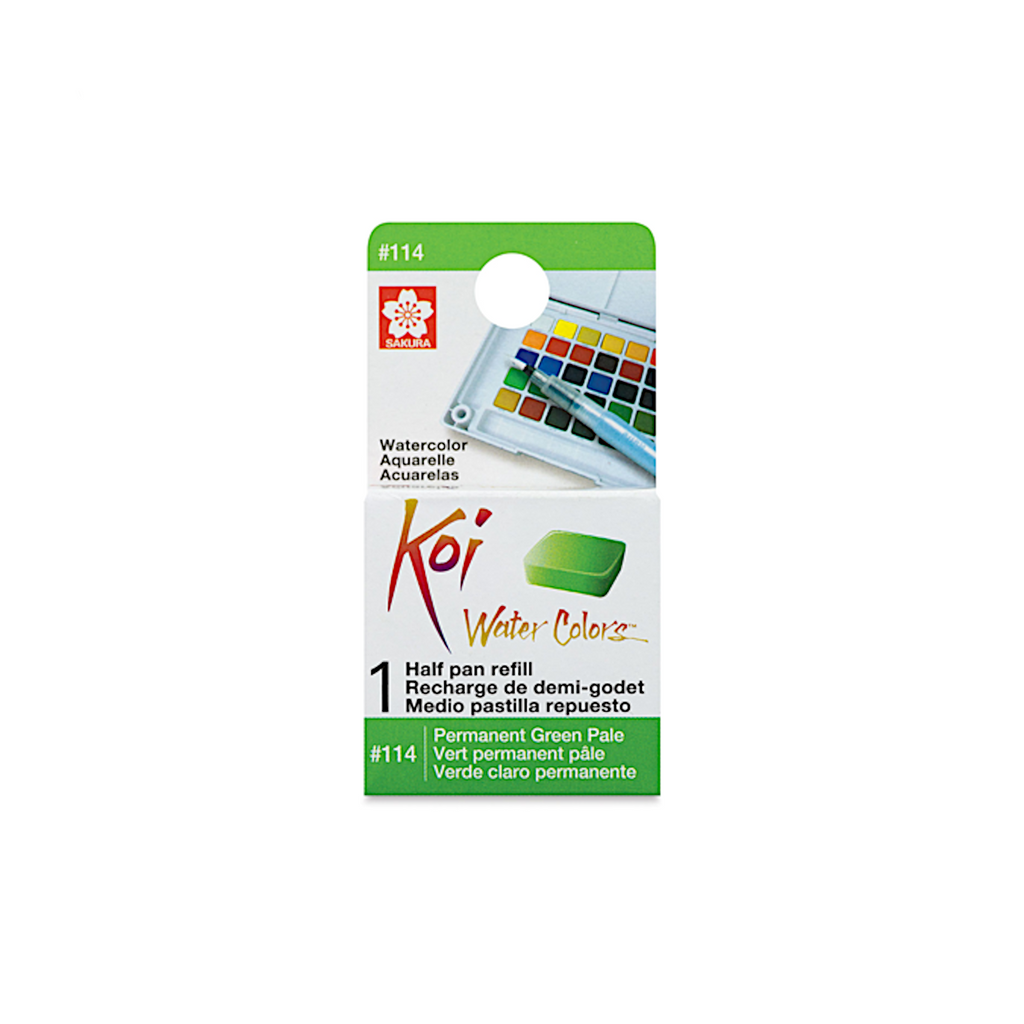 Sakura Koi Water Colours Half Pan Refill - #114 Permanent Green Pale