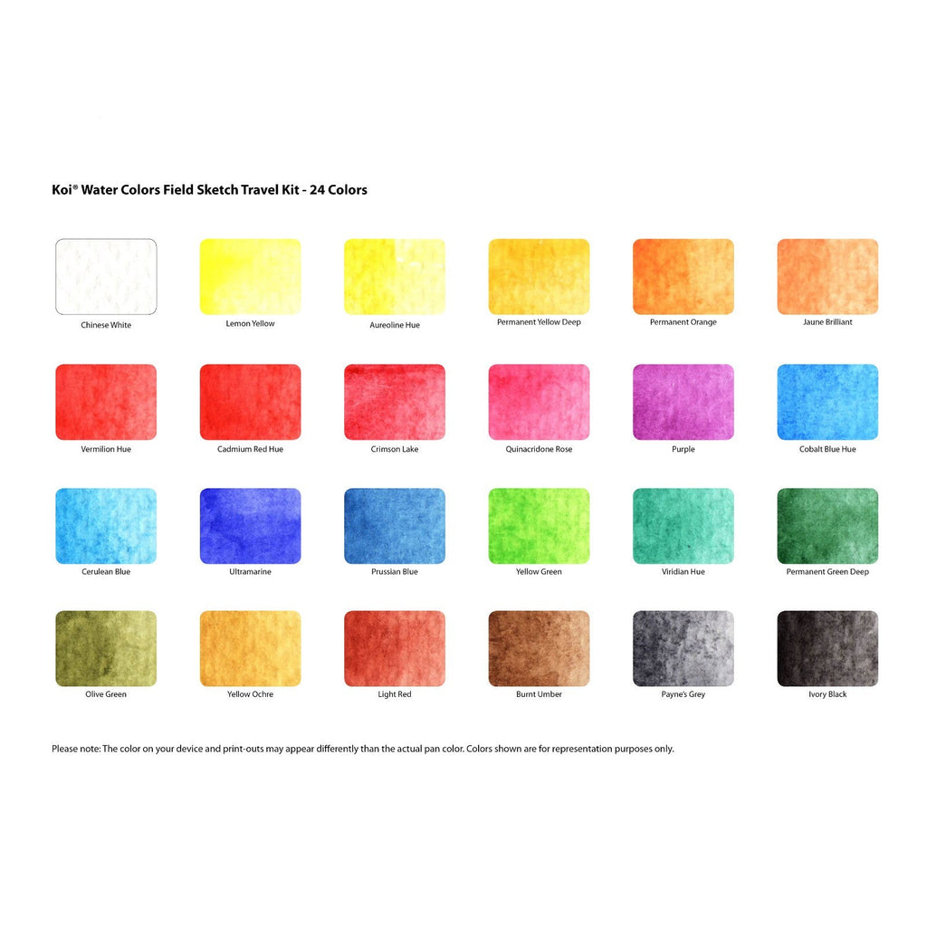 Sakura Koi Watercolour Pocket Field Sketch Box - 24 Colours