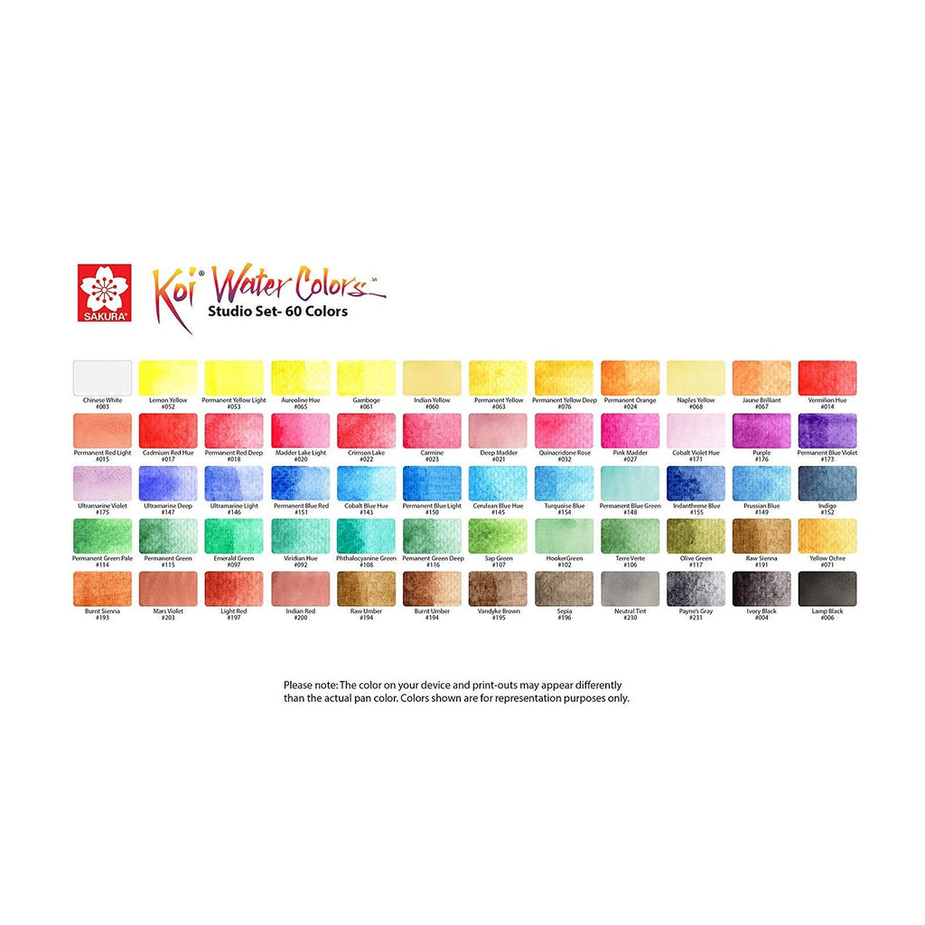 Sakura Koi Studio Watercolor Set | 60 Colours