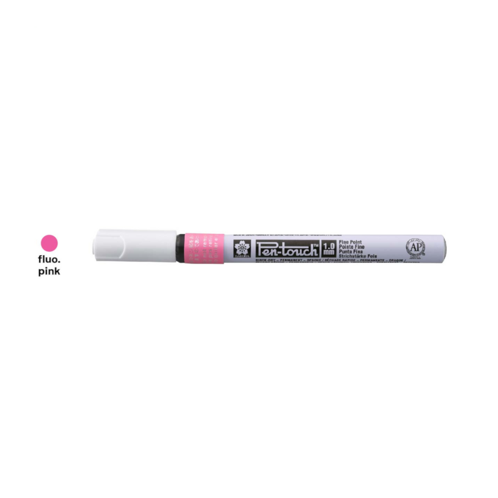 Sakura Pen-Touch Fluorescent Colour Marker | Fine 1.0mm- Pink