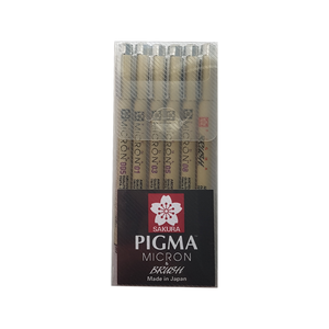 Sakura Pigma Micron & Brush Set | Pack of 6 Pens