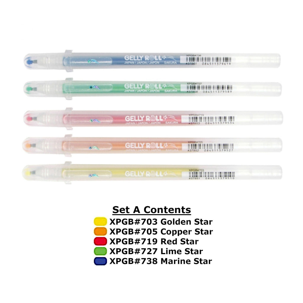 Sakura Gelly Roll | Stardust Colour Set | Pack of 5 Pens - Set A